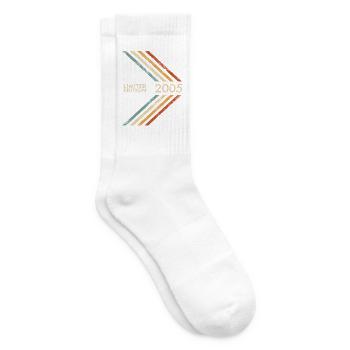 2005 Limited Edition Geburtstag Mann Frau Retro - Tennissocken - Weiß - Rechts