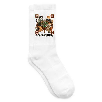 Meowjong Cute Cat Mahjong Game Social Club - Tennis socks - white - Right
