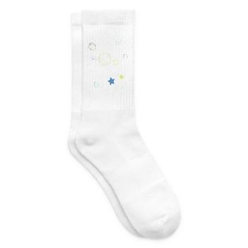Skizzenplaneten und Sterne - Tennissocken - Weiß - Rechts