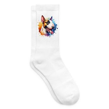Bull Terrier Motif - Tennis socks - white - Right
