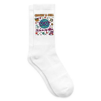 Lustiger Häkelliebhaber Häkel und ChI'll Ich bin drin - Tennissocken - Weiß - Rechts