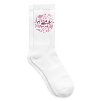 Ich bin in meinem Büro Häkeln Lustiger Häkelliebhaber - Tennissocken - Weiß - Rechts