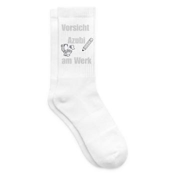 Vorsicht Azubi am Werk / Lustiges Azubi Design  - Tennissocken - Weiß - Rechts