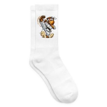 Süßes Capybara macht Karate - Tennissocken - Weiß - Rechts