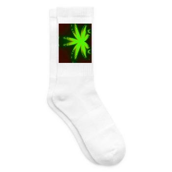 Neon Fractal Star Beam - Tennis socks - white - Right