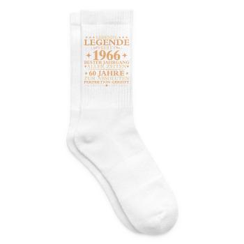 1966 Baujahr Geburtstag Vintage 60 Jahre - Tennissocken - Weiß - Rechts