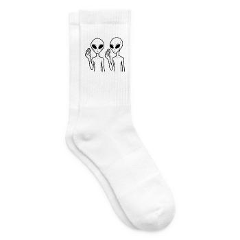 Lustiges Italienisches Alien Italien - Tennissocken - Weiß - Rechts