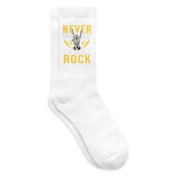 Never Too Old to Rock Skeleton Rock Hand Art - Tennissocken - Weiß - Rechts