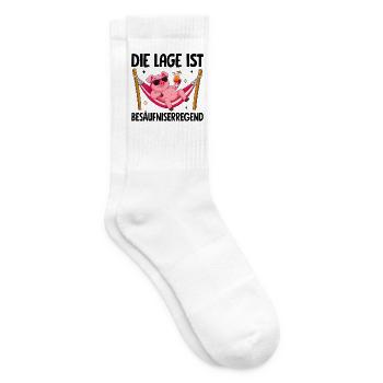  Die Lage Ist Besäufniserregend mit Schwein - Tennissocken - Weiß - Rechts