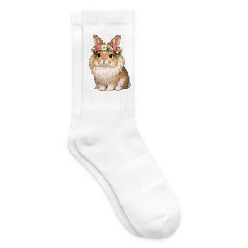 Lion Head Rabbit - Tennis socks - white - Right
