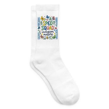 Sped Squad Butterfly Special Education Teacher - Tennis socks - white - Right