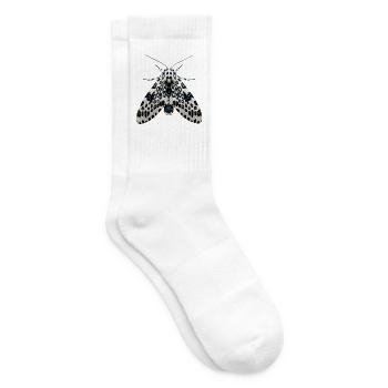 Giant Leopard Moth Hypercompe scribonia Realistic  - Tennis socks - white - Right