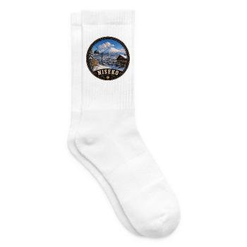 Niseko Hokkaido Winter Holiday Skiing Snowboard - Tennis socks - white - Right