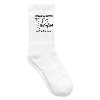 Herzformiges Stethoskop: Wir heilen das Herz - Tennissocken - Weiß - Rechts