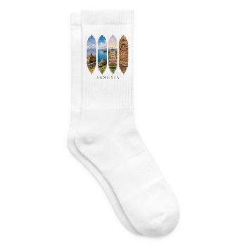Armenien Urlaub Travel – Kultur & Natur Motiv - Tennissocken - Weiß - Rechts