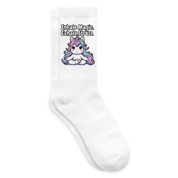 Pastel Unicorn Mindfulness - Tennis socks - white - Right