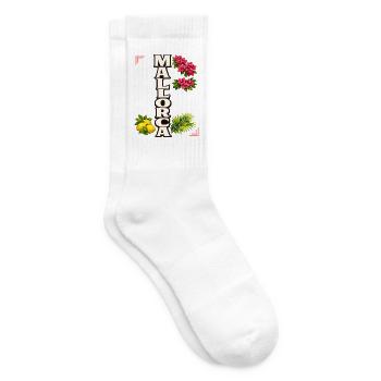 Mallorca Blumen & Zitronen mediterraner Urlaub - Tennissocken - Weiß - Rechts