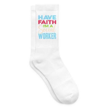 Citation d’assistante sociale : Ayez foi Je suis travailleur social - Chaussettes de tennis - blanc - Droite