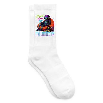 Skeleton Gamer Gaming Halloween - Tennis socks - white - Right