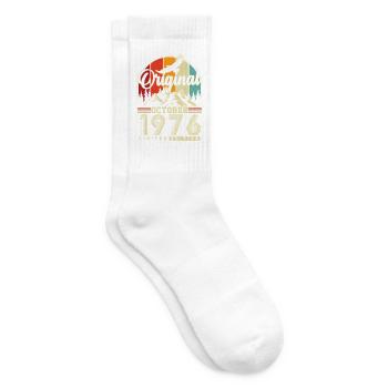 Original Oktober 1976 – 50. Geburtstag Vintage - Tennissocken - Weiß - Rechts
