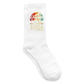 Original Oktober 2008 – 18. Geburtstag Vintage - Tennissocken - Weiß - Rechts