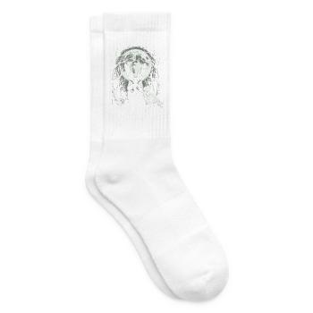 Skeleton Boop Creepy Cute Bunny Goth - Tennis socks - white - Right