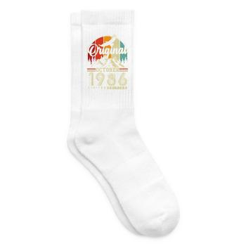 Original October 1986 – 40th Birthday Vintage - Tennis socks - white - Right