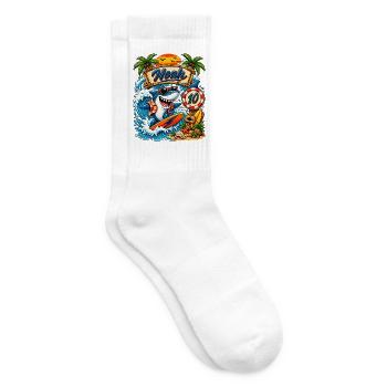Noah Shark Surfer 10th Birthday - Tennis socks - white - Right