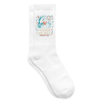 Frieden auf Max – Musik, Peace und Liebe - Tennissocken - Weiß - Rechts