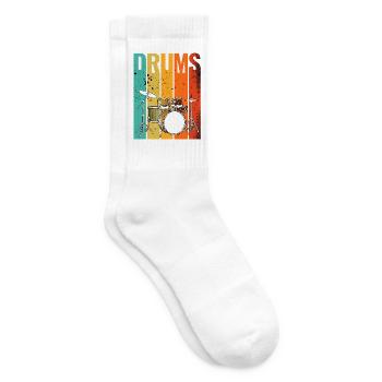 Pop Art Schlagzeug Drumset mehrfarbig - Tennissocken - Weiß - Rechts