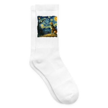 Australischer Wildhund Starry Night - Tennissocken - Weiß - Rechts