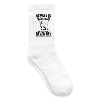 Devon Rex Spruch Katze Lustiges Devon Rex Geschenk - Tennissocken - Weiß - Rechts