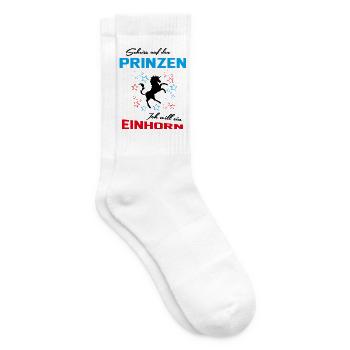Einhorn Scheiß auf den Prinzen Unicorn Sprüche - Tennissocken - Weiß - Rechts