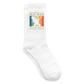 Never Underestimate Old Man With Saxophone - Tennissocken - Weiß - Rechts