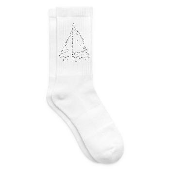 Sailboat of Birds – Maritime Line Art - Tennissocken - Weiß - Rechts
