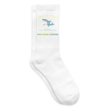 Komm, spiel mit mir, nicht-tödlicher Delfin - Tennissocken - Weiß - Rechts