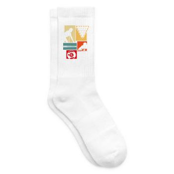 Retro Pop Art Billiards 9 Ball Pool Spieler - Tennissocken - Weiß - Rechts