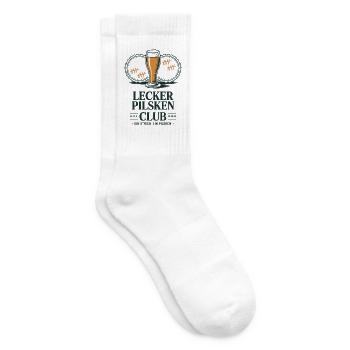 Bier Lecker Pilsken Club Ruhrpott Pils Bierchen - Tennissocken - Weiß - Rechts