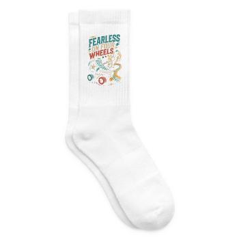Roller Derby Fearless On Four Wheels - Tennissocken - Weiß - Rechts