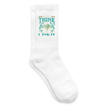 You Think It I Ink It Lustiger Tätowierer Spruch - Tennissocken - Weiß - Rechts