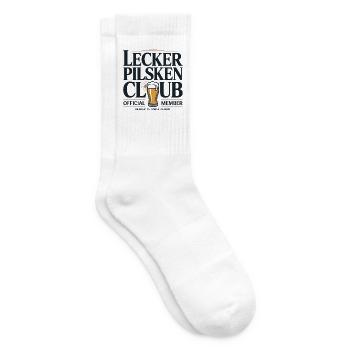 Bier Lecker Pilsken Club Ruhrpott Pils Bierchen - Tennissocken - Weiß - Rechts