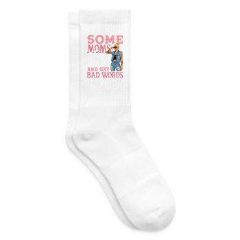 Some Moms Have Tattoos Say Bad Words Mama Spruch - Tennissocken - Weiß - Rechts
