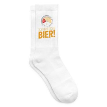 Bier Ich Brauche Bier Mallorca Party Saufen Malle - Tennissocken - Weiß - Rechts