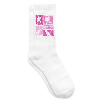 Retro E-Guitarre Für Guitarrist Bassist - Tennissocken - Weiß - Rechts