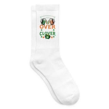 It Ain’t Over Til It’s Clover Lucky Irish Pot Art - Tennissocken - Weiß - Rechts