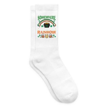 Somewhere Under the Rainbow Pot of Gold Irish Art - Tennissocken - Weiß - Rechts