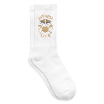 Bluegrass Musik Five String Life - Tennissocken - Weiß - Rechts