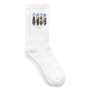 Köln Urlaub Travel – Kölner Dom Motiv - Tennissocken - Weiß - Rechts