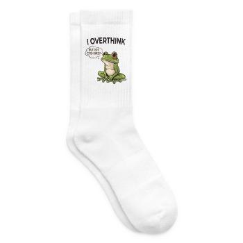 Frosch I OVERTHINK – Aber denke ich genug? - Tennissocken - Weiß - Rechts