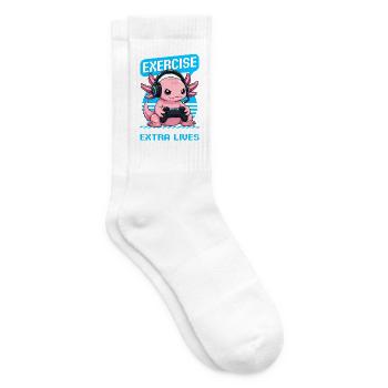 Funny Axolotl Gamer Gaming - Tennissocken - Weiß - Rechts